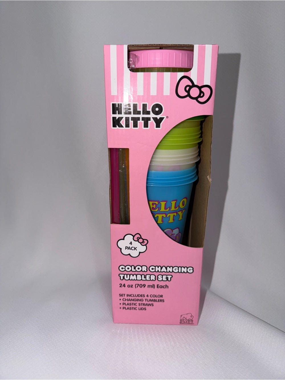 Hello Kitty Pink Color-Changing Tumbler Set
